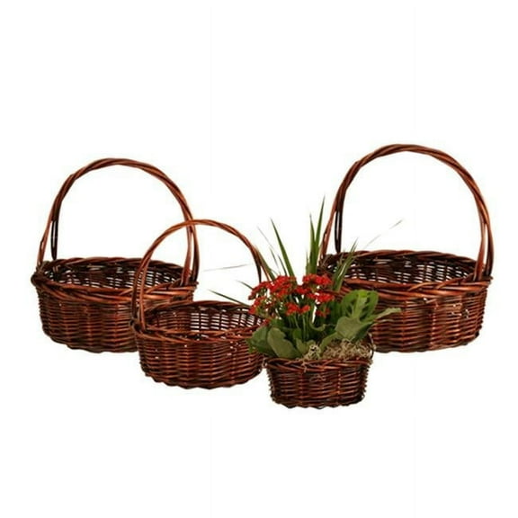 Wald Imports Dark Brown Willow Baskets (Set of 4)