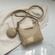 thumbnail image 4 of Bolso tejido de paja Bolso de mensajero de moda para mujer Bolso de compras informal (Caqui), 4 of 9