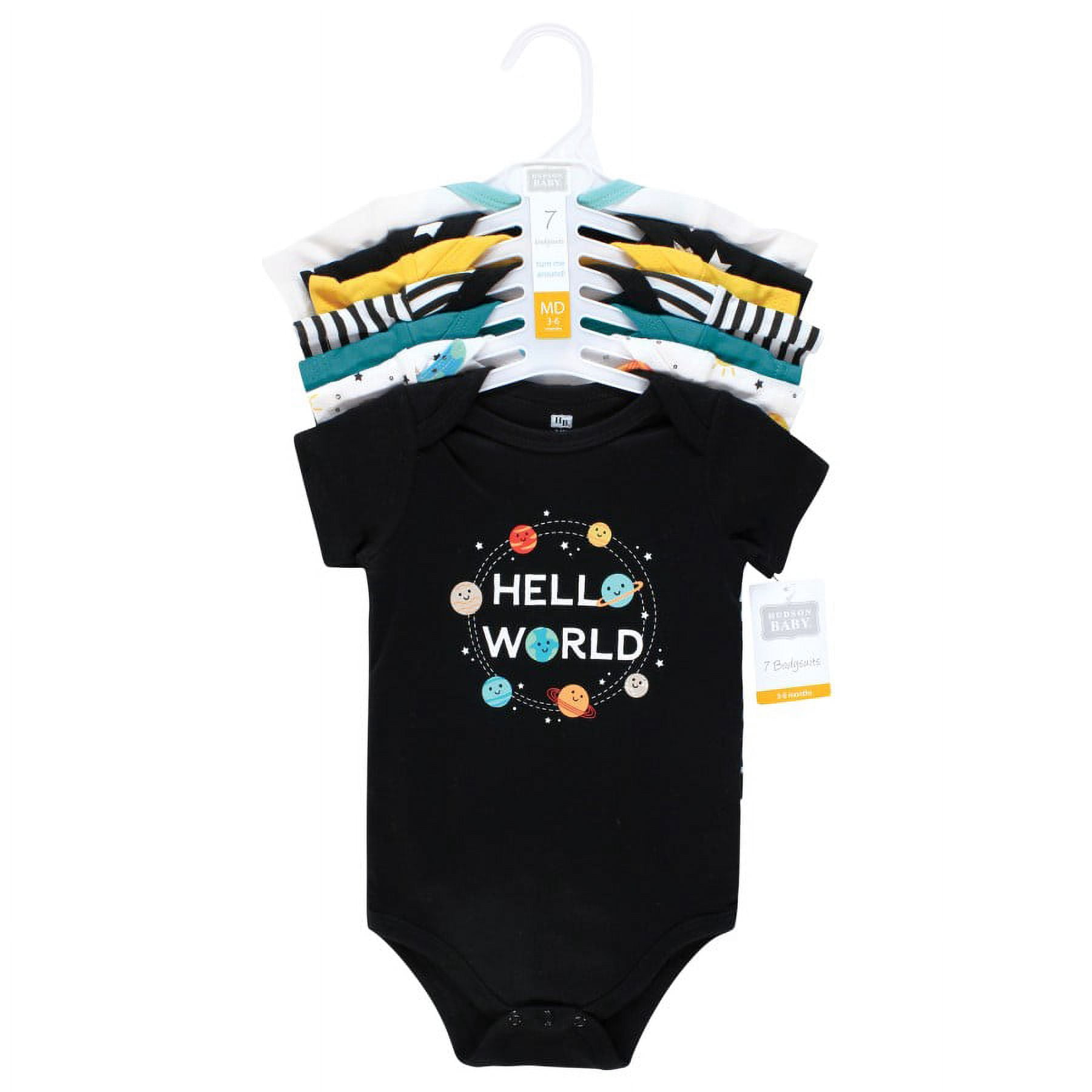 Hudson Baby Cotton Bodysuits, Happy Planets, Preemie