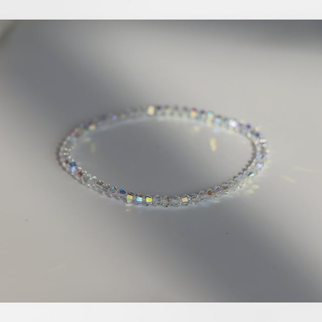 Pulsera Sailing cristal blanco transparente brillante elástica luz colorida refractada
