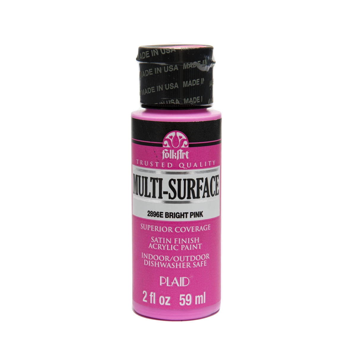 PlaidCraft MS2896 Folk Art MultiSurface Paint 2ozBright Pink
