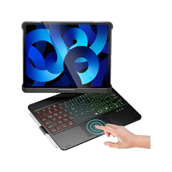 Wireless Touchpad Keyboard Case For iPad Pro 11 inch 2022 2021 2020/iPad Air 5 10.9 2022/Air 4 10.9 2022 with Pencil Holder, 7 Colors Backlit