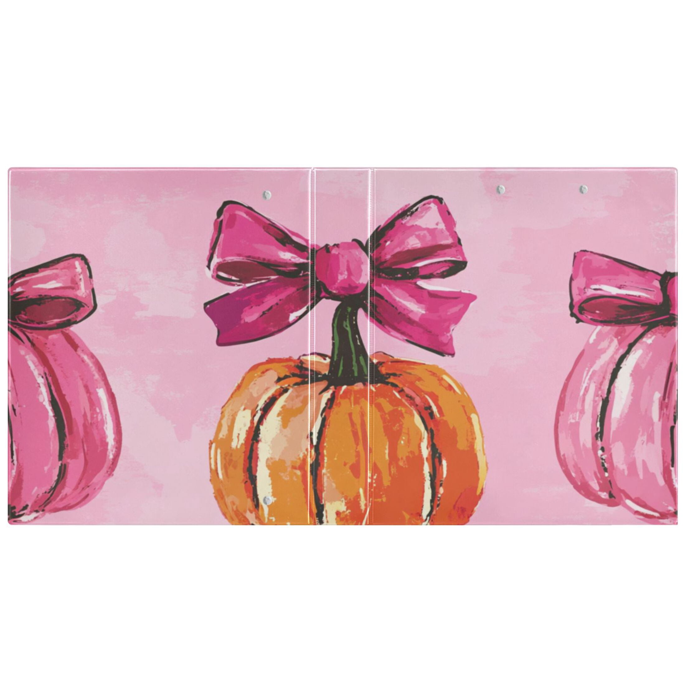 Pink Pumpkins and Bows 3 Ring Binders 1.5 inch Hardcover File Folders with Interior Pockets A4 Size Organizer for School Office Hospital