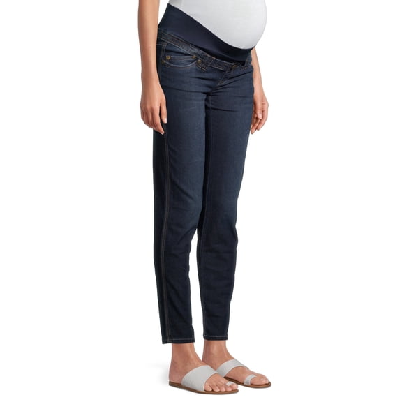 Oh! Mamma Women’s Maternity Stretch Skinny Jeans with Demi Panel and Belt Loops