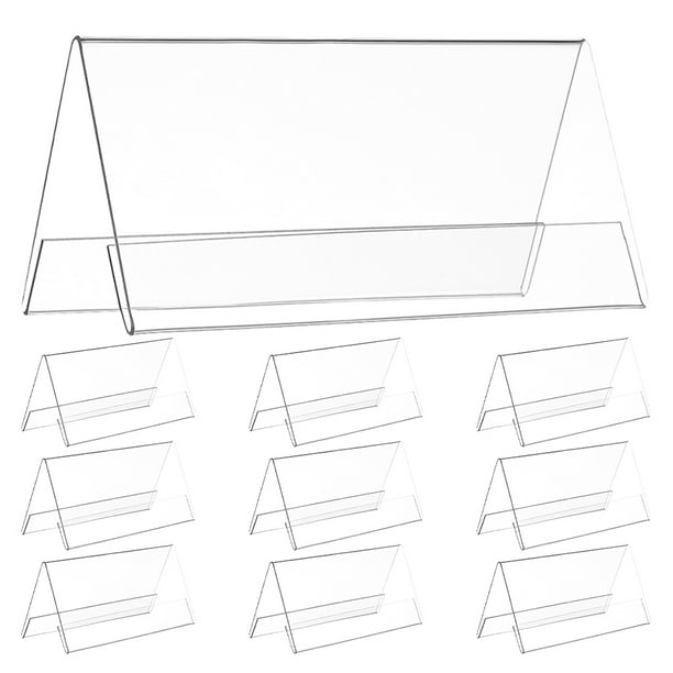 10 soportes para placas de identificación de acrílico transparente para pared, para oficina, hogar, tienda, restaurante, 120 x 60 mm.
