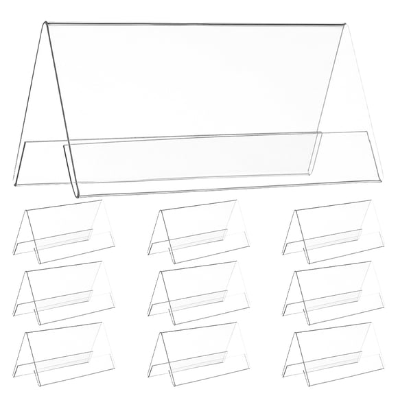 10 soportes para placas de identificación de acrílico transparente para pared, para oficina, hogar, tienda, restaurante, 120 x 60 mm.