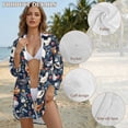 thumbnail image 6 of Xoenoiee Rooster Chicken Flower Print Womens Swimsuit Coverup Shirt Button Down Bathing Suit Cover Ups Beachwear for Beach Pool Vacation Swimming, XL, 6 of 7