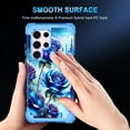 thumbnail image 6 of Casetego for Samsung Galaxy S23 Ultra 5G Case,Glow in The Dark Three Layer Heavy Duty Shockproof Protection Hard Plastic Bumper+Soft Silicone Case,Blue Rose, 6 of 7