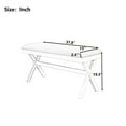 thumbnail image 5 of 37.8" Dining Bench, Upholstered Ottoman Bench Seat, Wood Kitchen Table Bench with X-Shaped Wood Legs, Shoe Bench Entryway Bench for Bedroom Living Room, Foyer and Hallway, Brown+Beige, 5 of 6