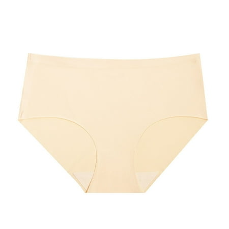 Bigersell Womens Underwears Clearance Ladies Underwear Period Panty Style P-960 Spandex Shaping Panties High Waisted Thong Underwear Briefs High Waist Women s Panties Beige M