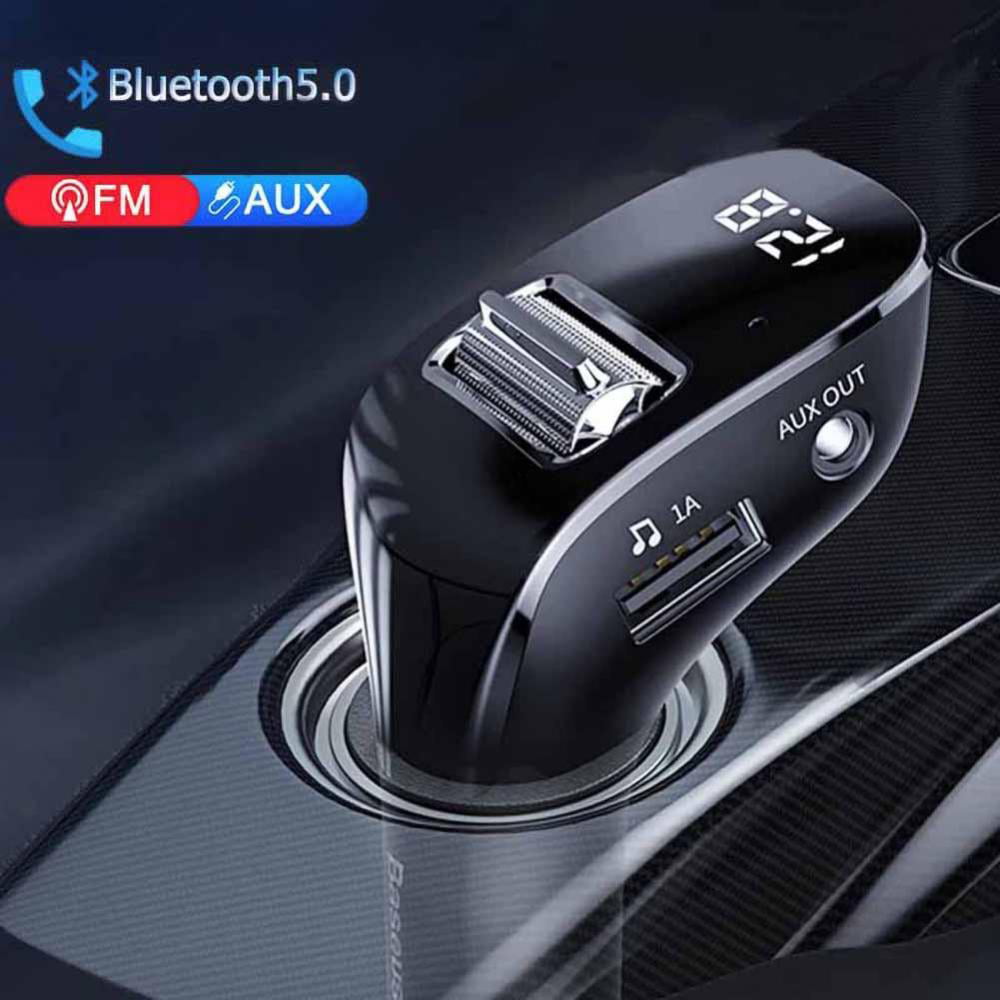 AZWang FM Transmitter Bluetooth for Car Aux Bluetooth Adapter Music Player FM Radio Car Kits Hands Free Calling Dual USB Charging Ports 