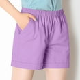 thumbnail image 2 of Summer Savings Clearance 2024! TAGOLD Womens Summer Pants,Women's Solid Color Elastic Waistband Pocket Sports Shorts Shorts, 2 of 4