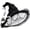 White, variant on Gothic Ruffled Lace Trim Pointed Witch Hat Wide Brim Halloween Cap for Masquerade Cosplay
