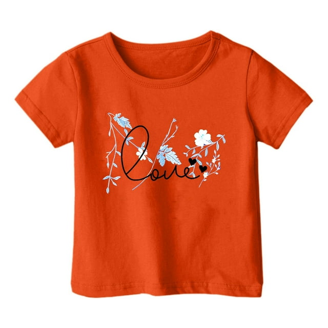 Chandail Court de Danse 2t Chandails à Manches Longues Filles Garçon et Fille Mode Décontractée Imprimé Col Rond Ample T-Shirt à Manches Courtes Haut