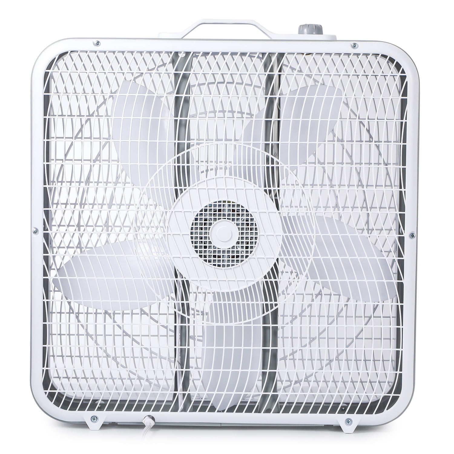 BLACK+DECKER BFB20SW 20-In. 3-Speed Portable Box Fan with Carrying Handle and Recessed Cord Storage, White