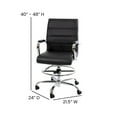 thumbnail image 5 of Flash Furniture Whitney Mid-Back Swivel LeatherSoft Drafting Chair with Foot Ring, Black, 5 of 14