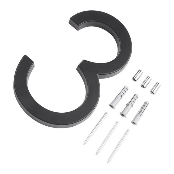 Aliuminum 142mm Floating Exterior House Numbers 3D 0-9 Black Digital House Modern Number Signs For Street Apartment Address
