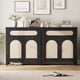 thumbnail image 2 of 29.9 - pulgada small negra rattan buffet gabinete con doors, cajón y adjustable estantes, boho estilo rural sideboard para kitchen coffee bar almacenamiento, 2 of 7
