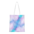 thumbnail image 1 of YFYANG Reusable Cotton Canvas Tote Shopping Bag, Dream Star Purple Washable Portable Grocery Bag for Daily Travel, 1 of 8