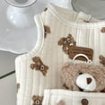 thumbnail image 4 of Cute Pet Apparel Plush Bear Pattern Cartoon Dog Clothes All Season Sleeveless Puppy Kitten Pullover Soft Skin-Friendly (White2, M (4.4-7.7lbs)), 4 of 8