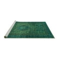 thumbnail image 2 of Ahgly Company Machine Washable Indoor Square Abstract Turquoise Blue Modern Area Rugs, 8' Square, 2 of 4