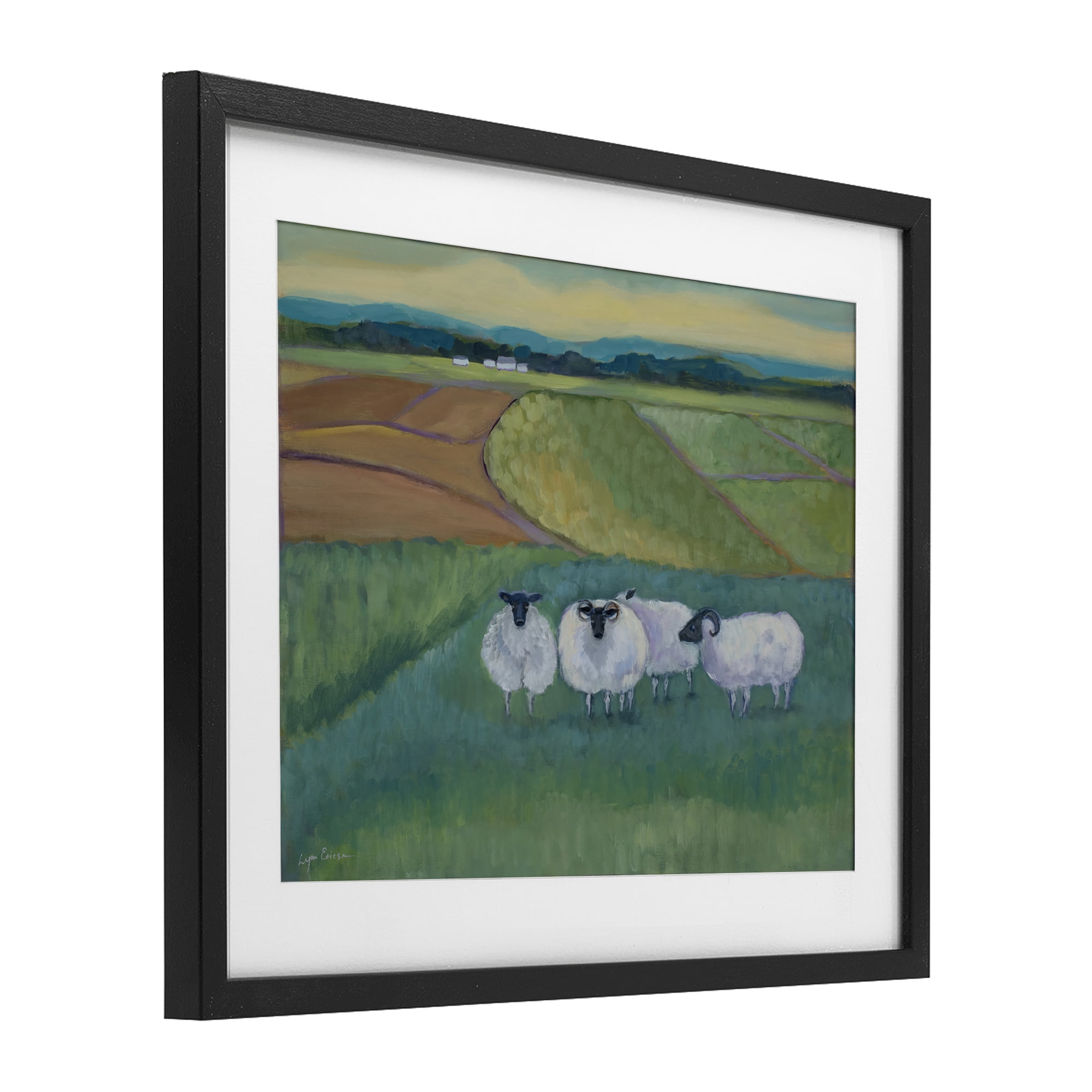 Stupell Industries Sheep Herd Meetup Black Framed Print Under Glass, design by Lynn Ericson Fine Art
