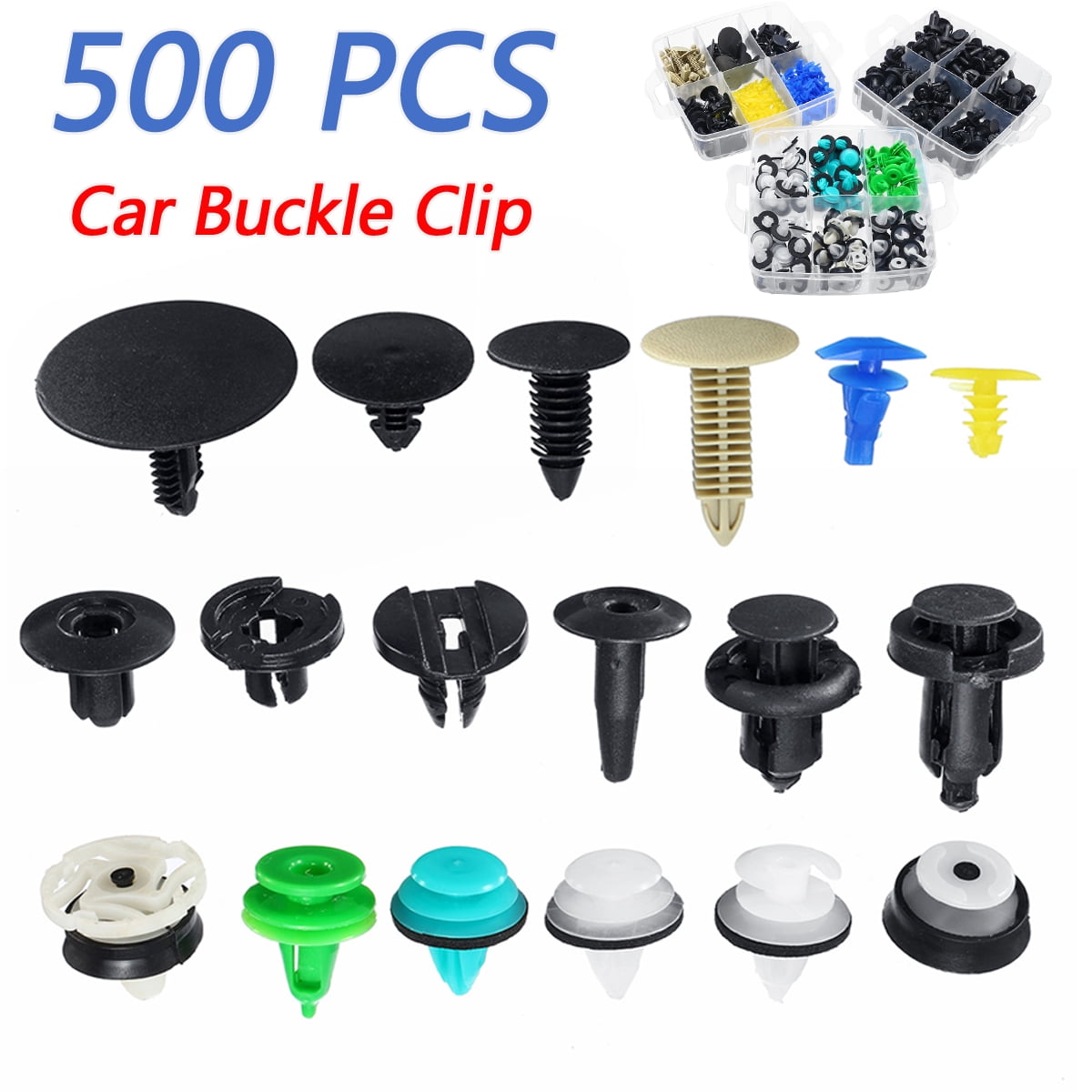 500Pcs Car Door Panel Push Pin Fastener Clips Bumper Trim Kits Rivet