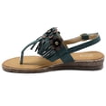 thumbnail image 2 of Ollio Women's Shoes Fringe Floral T-Strap Zori Flat Sandals BN07, 2 of 6