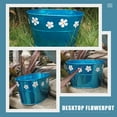 thumbnail image 2 of OULII Pot de Fleurs Rustique en Fer Bleu Simple Arrangement Floral 1Ensemble, 2 of 8