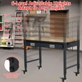 thumbnail image 2 of Banc de Travail Réglable avec Roues, Table en Bois de Caoutchouc Capacité de 2000 Lb, Établi Roulant Poste de Travail Robuste avec Prises de Courant et Roulettes Pivotantes 48 Pouces*24 Pouces, 2 of 9