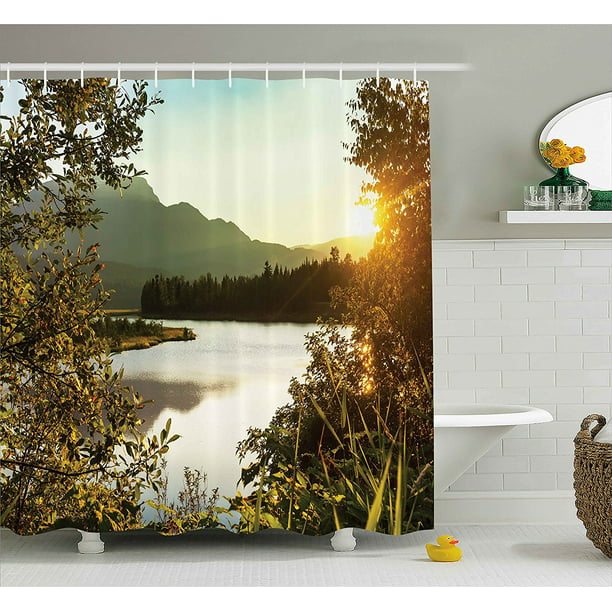 Nature Decor Shower Curtain By Sunset, Outdoor Themed Shower Curtains