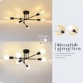 thumbnail image 2 of TRAHOO-Modern Ceiling Light Fixture, 6-Light Industrial Sputnik Chandelier for Bedroom, Dining Room, Living Room, Kitchen, Office (Black, W:22", H:9.5"), 2 of 4