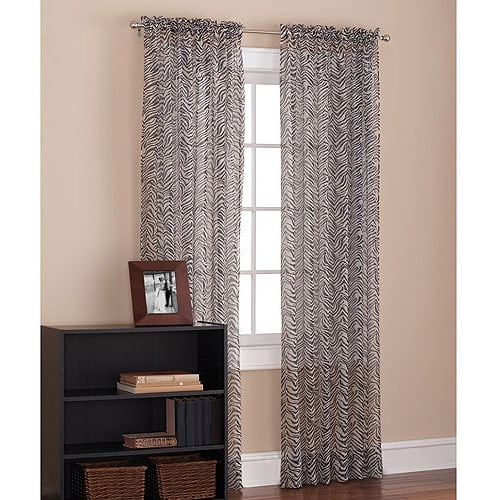 Mainstays Zebra Print Voile Sheer Drapery Panel