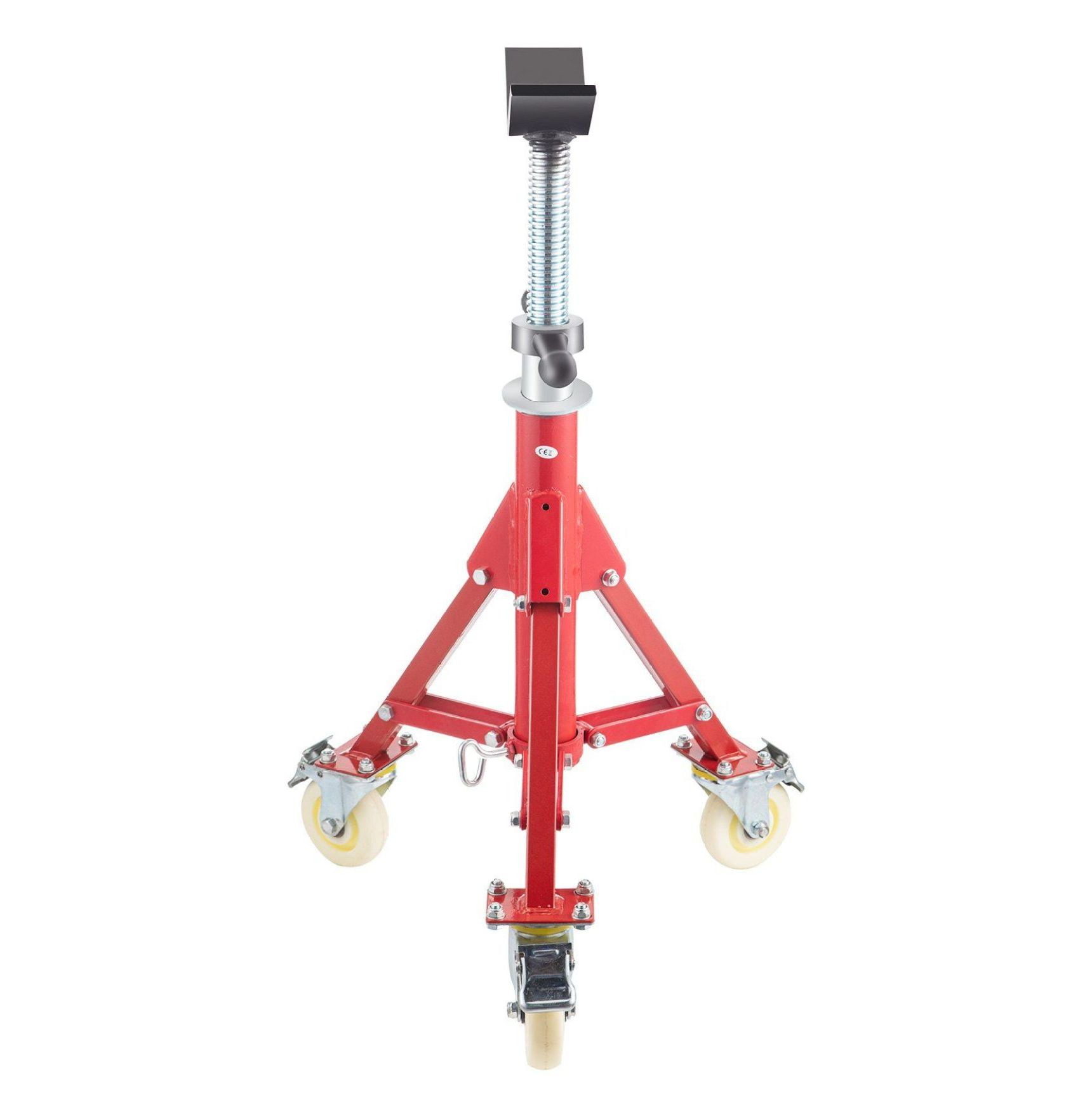 Pipe Jack Stand V Head Adjustable 20-37 Inch, 882 LBS Capacity, Folding Portable Steel Pipe Stands with Casters 1/8-12 Inch Pipe Support