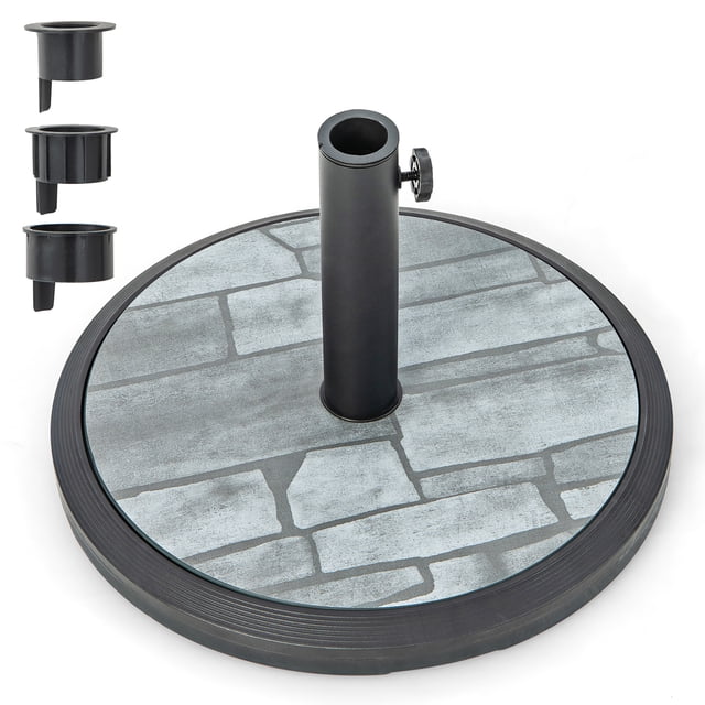 Costway Base de Parasol Ronde de 19 Pouces pour Patio 35 LBS Support de Table de Marché Extérieur 1.4 Pouces-1.9 Pouces