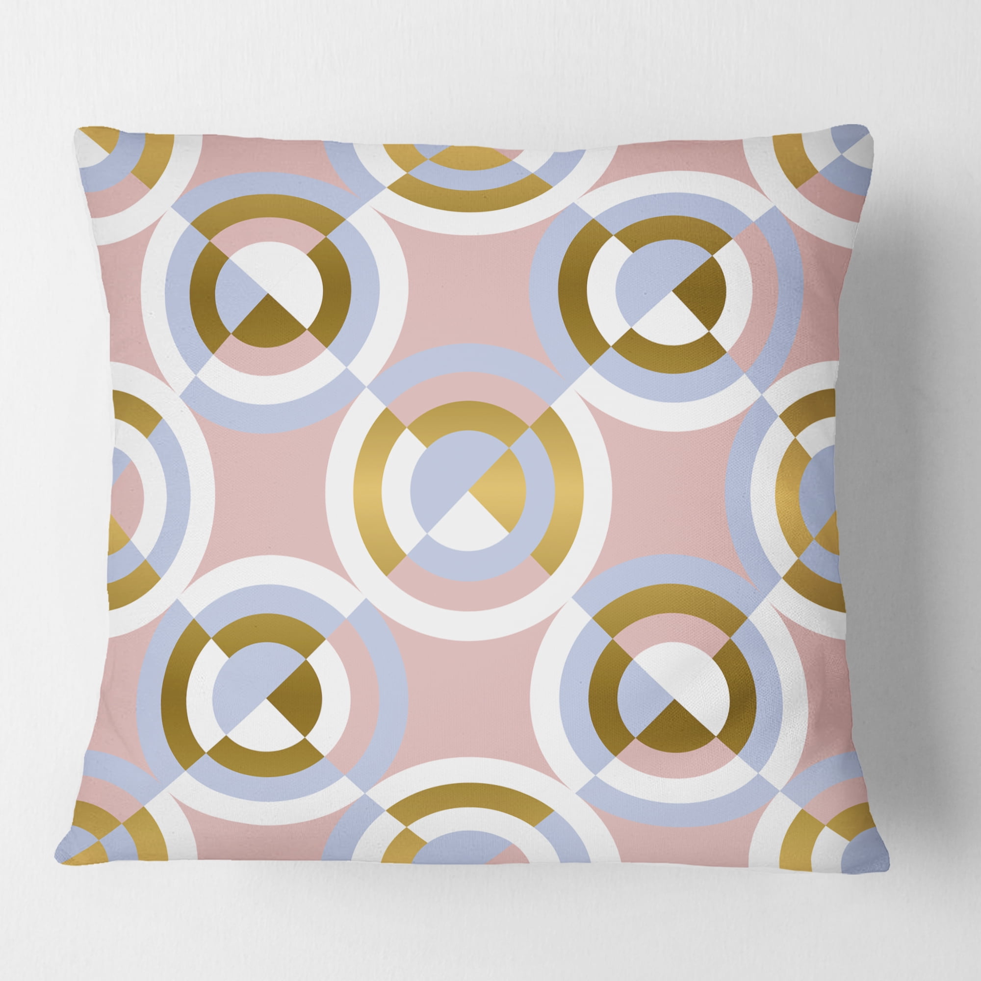 Designart Circular geometric shapes pattern' Mid-Century Modern Throw Pillow - 18x18