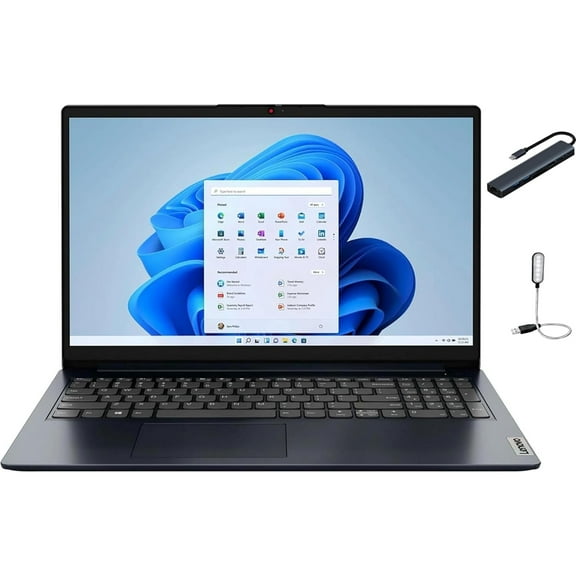 Lenovo IdeaPad 1i 15.6" FHD Touch Laptop, Intel Core i5-1335U Processor, 8GB DDR4 RAM, 256GB SSD, Windows 11 Home, Copilot AI, WiFi, Abyss Blue with Mazepoly Accessories