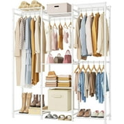 Wardrobe Closet, 4 Hanging Spaces Portable Clothes Rack,Free Standing Closet Organizer