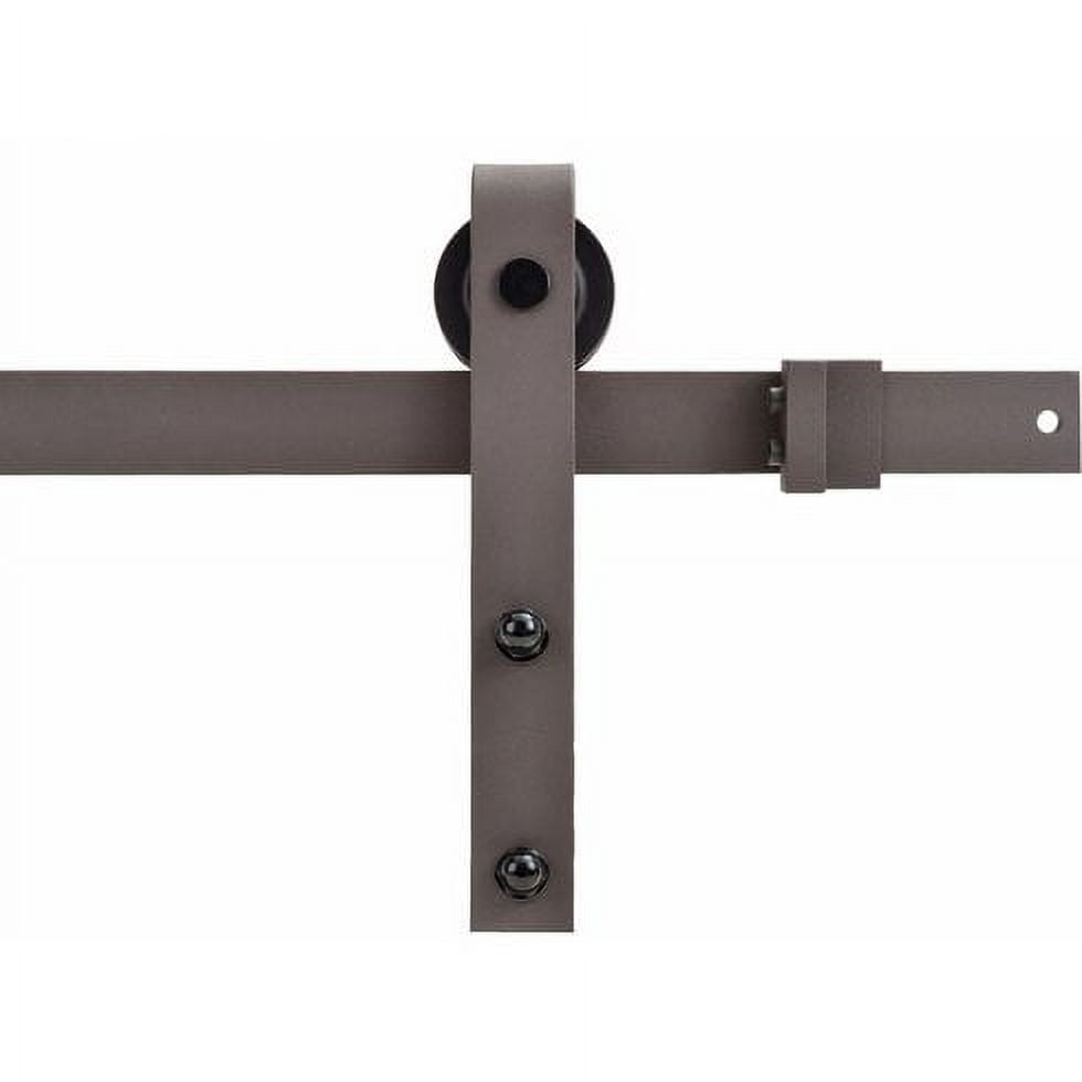 Calhome 36 in. x 84 in. Unfinished Knotty Pine Wood Sliding Barn Door with Classic Bent Strap Bronze Hardware Kit