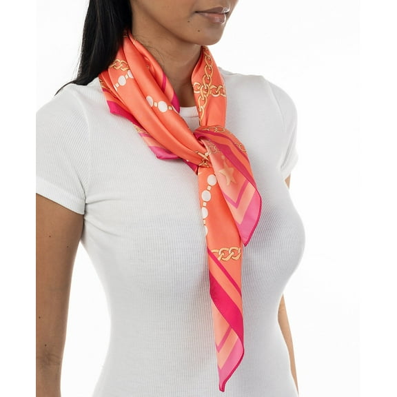 Giani Bernini Women's Embellished Printed Square Scarf - Coral