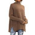 thumbnail image 1 of Chandail à Enfiler pour Femmes, Col Roulé Uni à Manches Longues en Tricot, Chandail Confortable à Enfiler pour Femmes, Chandail à Enfiler pour Femmes P, 1 of 2