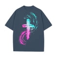 thumbnail image 4 of Ankishi Christian Shirts for Men Crewneck Cross Casual Graphic Tees Loose Fit Basic Tops Short Sleeve Everyday Wear, 4 of 7