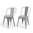thumbnail image 1 of Side Dining Chair, Set of 2, Metal Steel, Silver, Modern Contemporary Urban Design, Kitchen Room Cafe Bistro Restaurant Hospitality, 1 of 10
