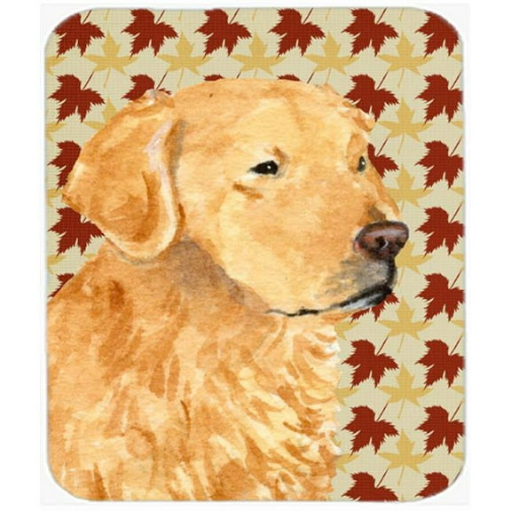 Golden Retriever Fall Leaves Portrait Mouse Pad