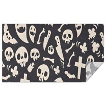 Spooky Halloween Icons Pattern Rectangle Tablecloth 60"x102",Waterproof Polyester Rectangle Table Cloth, Wipeable Spillproof Polyester Tablecloth for Dining, Camping, Indoor and Outdoor