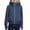 Dark Blue, variant on YunPes Children's Girls Turtleneck Hooded Sweatshirt with Thumb Holes Comfortable Casual Solid Color 4-12 Years Old Kids