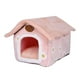 thumbnail image 5 of Caseta para perros y gatos al aire libre, cama para perros y gatos, perrera para otoño e invierno, suministros para mascotas, cueva plegable y cálida para mascotas, nido para gatos, Rosa L, 5 of 9