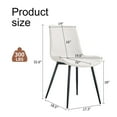 thumbnail image 5 of TesNus White artificial leather backrest cushion dining chair, black metal legs, curved widened cushion design for more comfort, suitable for restaurants, kitchens, bedrooms, offices.(4 chairs), 5 of 8