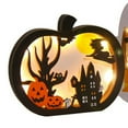 thumbnail image 3 of XIEULQP Halloween Lighted Wooden Table Decoration, Ghost Pumpkin Tabletop Centerpieces LED Boo Spooky Sign for Trick or Treat Halloween Party Dinner Coffee Table Topper Tier Tray Room Decor, 3 of 5
