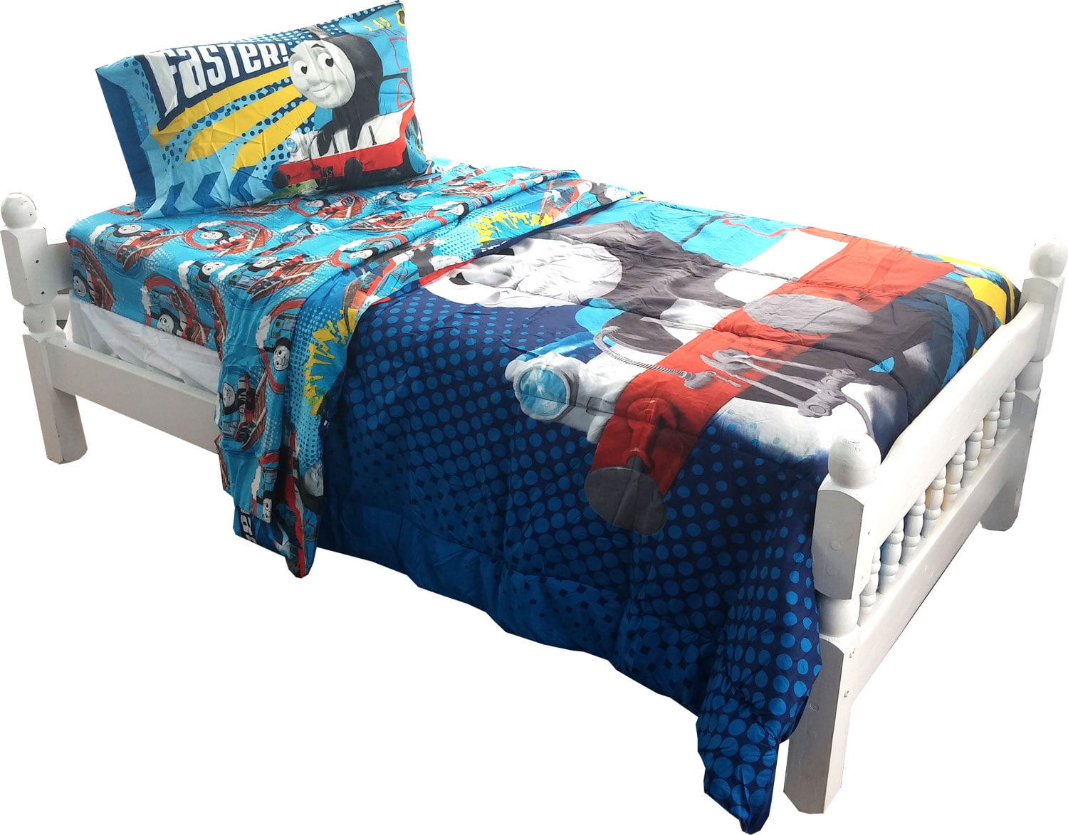 THOMAS THE TANK ENGINE EXPRESS SINGLE BED BEDDING QUILT /DUVET COVER SET BLUE 